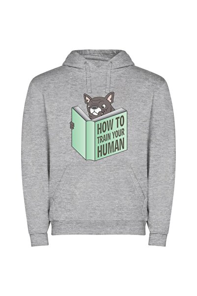 iLovePrints Pawsome Human Training Techniques Φούτερ με κουκούλα σε χρώμα Γκρι
