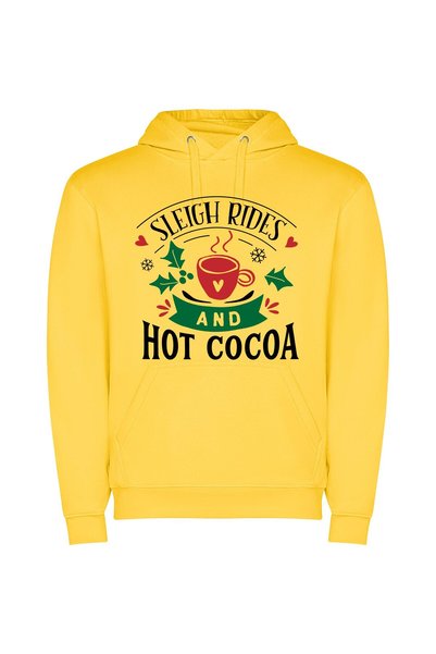 iLovePrints Sleigh & Cocoa Bliss Φούτερ με κουκούλα σε χρώμα Κίτρινο