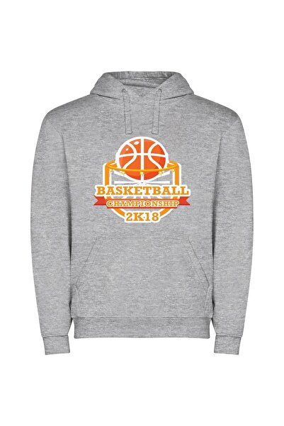 iLovePrints Elite Hoops: 8k Championship Φούτερ με κουκούλα σε χρώμα Γκρι