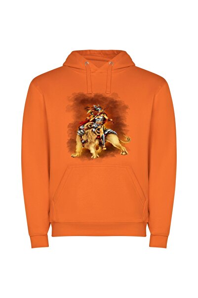 iLovePrints Lioness of Myth: A Digital Fantasy Φούτερ με κουκούλα σε χρώμα Πο...