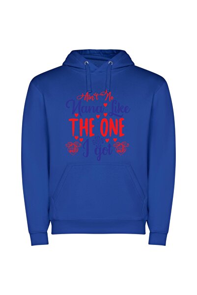 iLovePrints Bold Patriotic Mama Print Φούτερ με κουκούλα σε χρώμα Μπλε