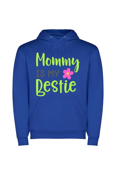 iLovePrints Sweet Mom, Powerful Love Φούτερ με κουκούλα σε χρώμα Μπλε
