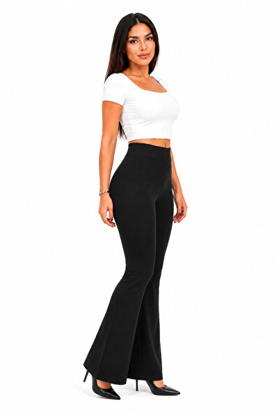ÜSÜYORİNG Women's Plus Size Firming Black Spanish Leggings Pants