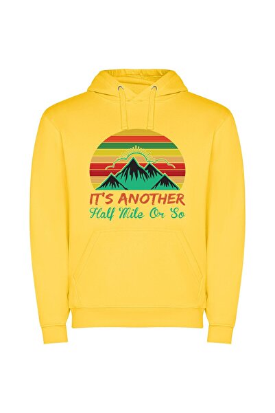 iLovePrints Fall Mountain Majesty Φούτερ με κουκούλα σε χρώμα Κίτρινο