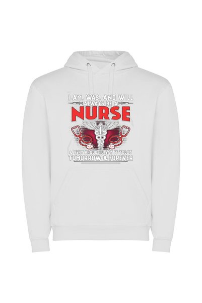 iLovePrints Eternal Nurse Passion Φούτερ με κουκούλα σε χρώμα Λευκό