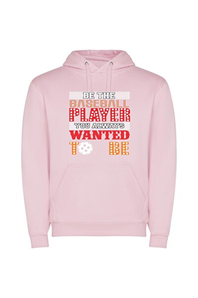 iLovePrints Dream Ballplayer Art Collection Φούτερ με κουκούλα σε χρώμα Ροζ