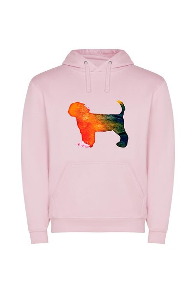iLovePrints Vibrant Dog's Melody Φούτερ με κουκούλα σε χρώμα Ροζ