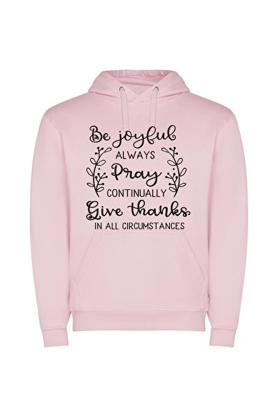 iLovePrints Joyful Black & White Φούτερ με κουκούλα σε χρώμα Ροζ