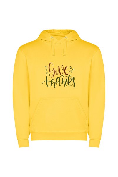 iLovePrints Gratitude in Crisp White Φούτερ με κουκούλα σε χρώμα Κίτρινο
