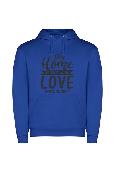 iLovePrints Love and Laundy Haven Φούτερ με κουκούλα σε χρώμα Μπλε
