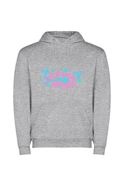 iLovePrints Enchanting Birthday Mermaid Magic Φούτερ με κουκούλα σε χρώμα Γκρι