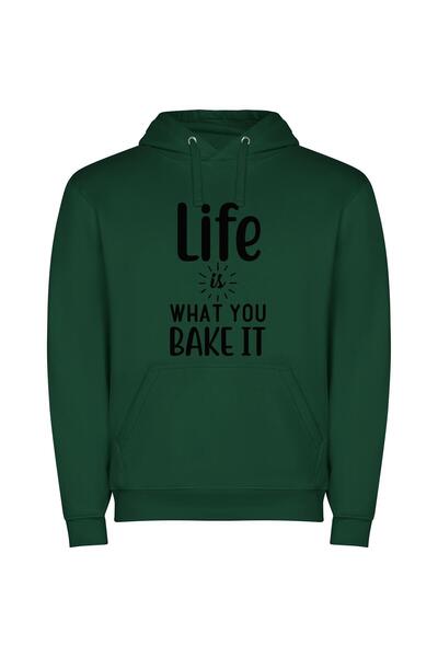 iLovePrints Baking Life's Artful Canvas Φούτερ με κουκούλα σε χρώμα Πράσινο