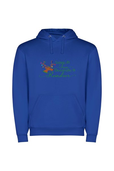 iLovePrints Festive Antler Illumination Φούτερ με κουκούλα σε χρώμα Μπλε