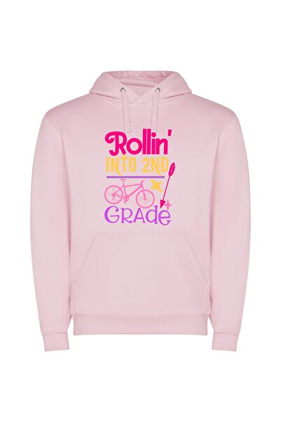 iLovePrints Rollin' to 2nd Grade Φούτερ με κουκούλα σε χρώμα Ροζ