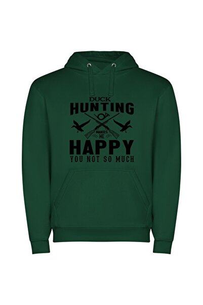 iLovePrints Hunting Bliss: Duck Happiness! Φούτερ με κουκούλα σε χρώμα Πράσινο