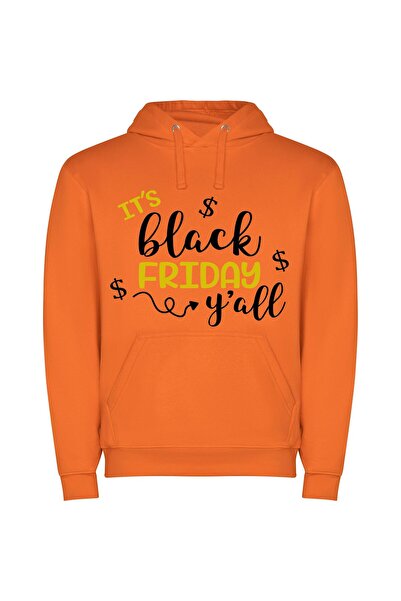 iLovePrints Black Friday Chic Deals Φούτερ με κουκούλα σε χρώμα Πορτοκαλί