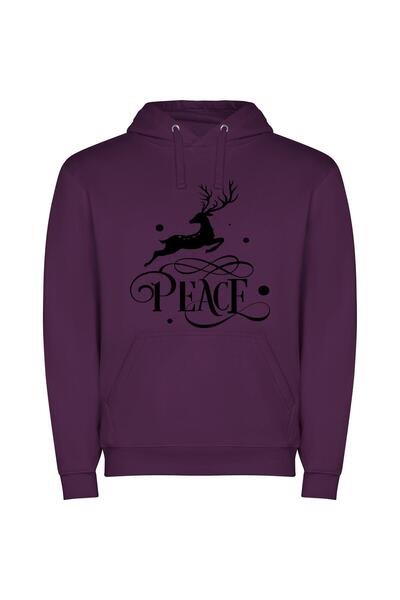 iLovePrints Graceful Monochrome Serenity Φούτερ με κουκούλα σε χρώμα Μωβ