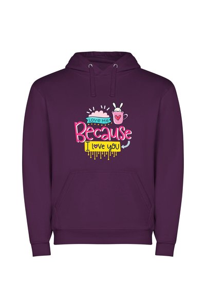 iLovePrints Love Bunny Cup Φούτερ με κουκούλα σε χρώμα Μωβ