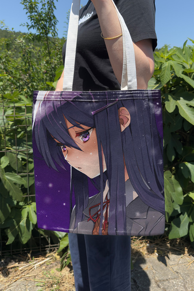 ZipZap حقيبة قماشية مطبوعة على الوجهين من DDLC V2، حقيبة كمبيوتر للألعاب وألع...