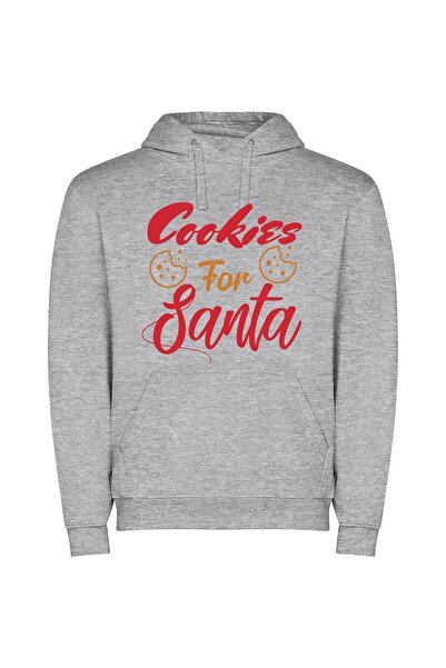 iLovePrints Sweets for Santa's Kids Φούτερ με κουκούλα σε χρώμα Γκρι