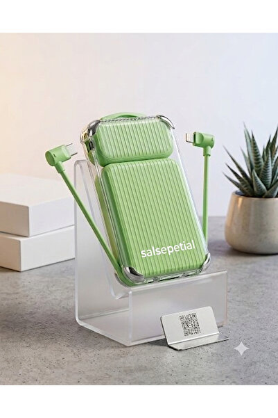 Salsepetial Powebak 10000 mAh 22.5W Koruma Kılıflı Entegre Kablolu Hızlı Şarj...