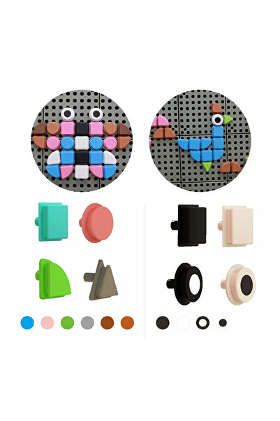 Masterkidz Set de știfturi cu forme geometrice, 64 de bucăți, pentru plăci STEM