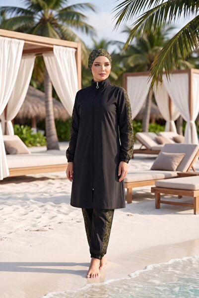 dilberfashion Premium serija leopardom ukrašenog tri-dijelnog hijab kupaćeg k...