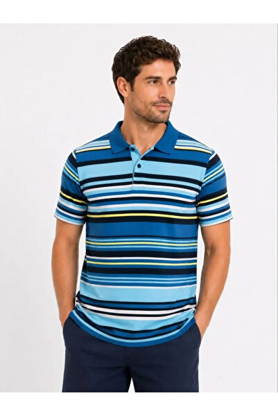 UFC 1985 TOP BRAND Men's Striped Polo Collar T-Shirt Short Sleeve Summer T-Sh...