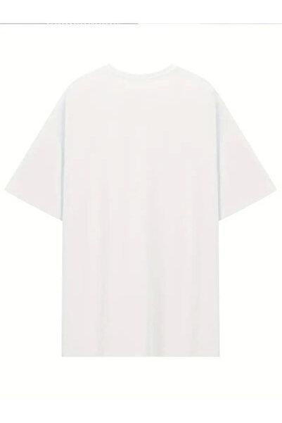 pazarella Printed Oversize Crew Neck T-Shirt - White