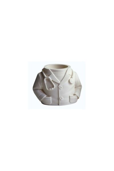 OEM Figurină, Suport pentru pixuri – Doctor (Imprimare 3D, Alb mat)