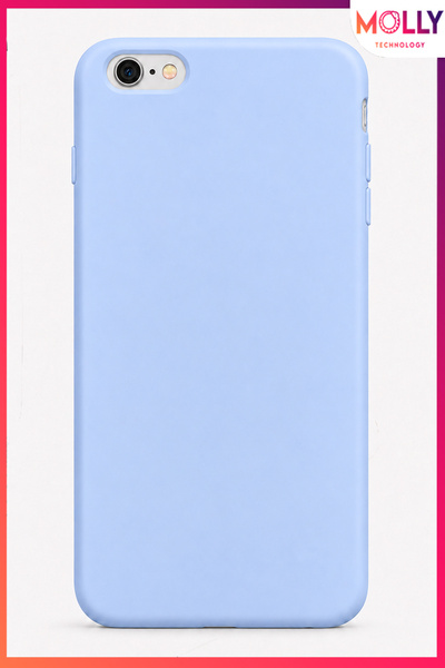 Molly iPhone 6/6S PLUS İçin Bebe Mavisi Liquid İçi Kadife Mat Silikon Kılıf