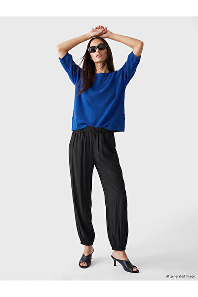 LC Waikiki Black Women's Jogger Pants with Elastic Waist
