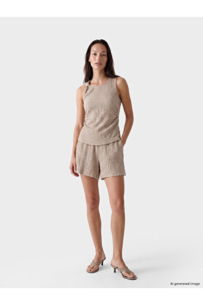 LC Waikiki Peak New Season Beige Regular Fit Elastic Waist Women's Shorts