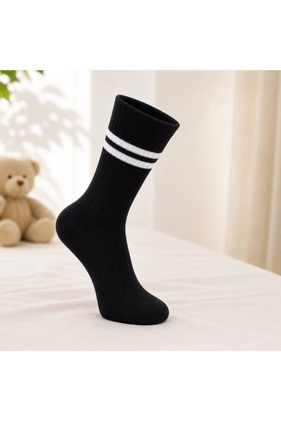 CİHO جوارب يومية للأطفال من SOCKS، 6 أزواج، مصنوعة من القطن بنسبة 100%، جوارب مخططة للتنس والمدرسة والكلية