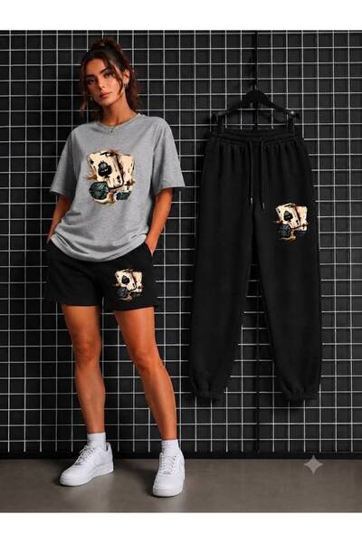 CLOTHES33 T-Shirt, Sweatpants, Shorts 3-Piece Combination Thin Summer Sweat-A...