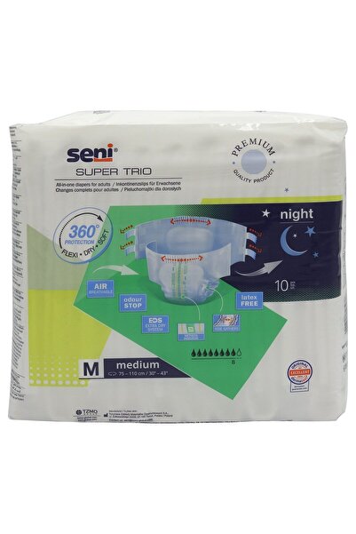 Seni Diaper, Super Trio, Adult size 2 10 pcs Medium