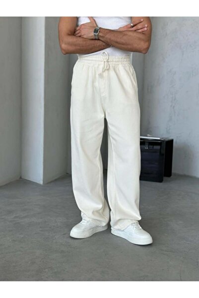 SHANBERWEAR Dokulu Gabardin Erkek Baggy Pantolon