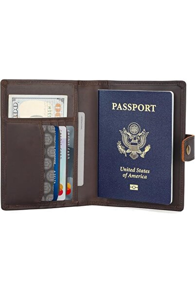 POLARE ORIGINAL Slim RFID Blocking Leather Passport Holder Travel Bifold Wall...
