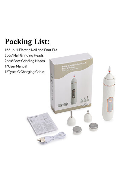 Choice 2 IN 1 White Set 2 In 1 Electric Manicure Pedicure Kit & Foot Callus R...
