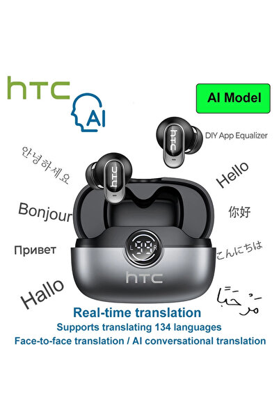 Choice سماعة أذن للترجمة الفورية Black-AI HTC NE79 بتقنية البلوتوث، صوت عالي ...