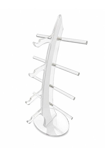 STAND MARKET 5-Tier Rotating Plexiglass Glasses Stand White – Desktop Glasses...