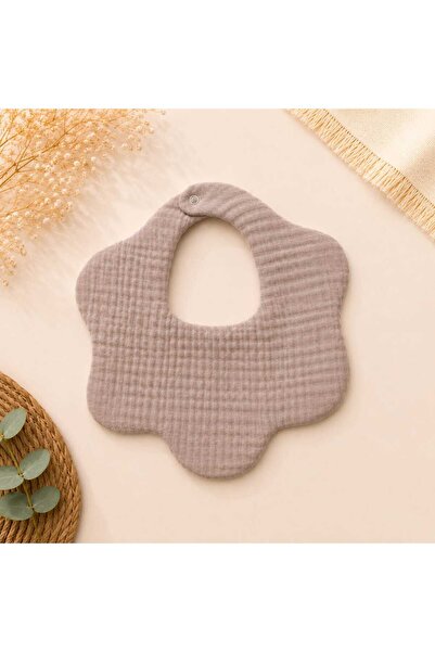 3Baby 1 Adet Organik Pamuklu, 8 Katlı Müslin Bebek Önlük & Salya Önlüğü (Cappucıno)
