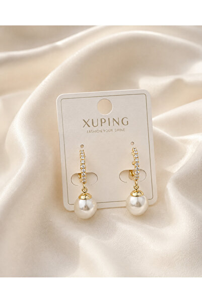ATELİER GİZEM Xuping kararmaz gold çelik inci küpe