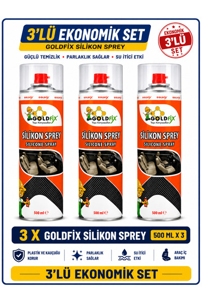 GOLDFİX Silikon Sprey 3 Adet 500 ml