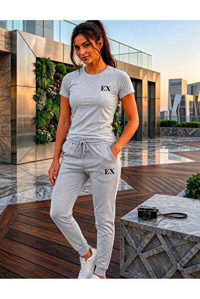 CLOTHES33 تي شيرت رياضي مكون من قطعتين، رقيق، صيفي، مقاوم للعرق، مطبوع، للنسا...