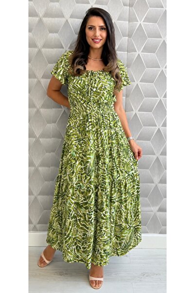 OnlyForYou Rochie Lungă Damă din 100% Bumbac – Rochie de Vară cu Talie Elastică