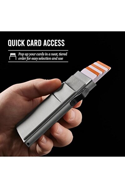 GENERAL YESIIW Holder | Rigid Aluminium Pop Up Card Holder with Banknote Pock...
