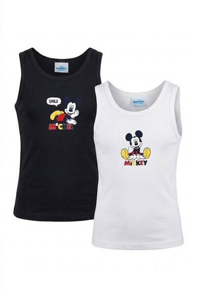 Mickey Mouse Licensed Boys' 2-Piece Undershirt Cotton Strap Children's Unders...