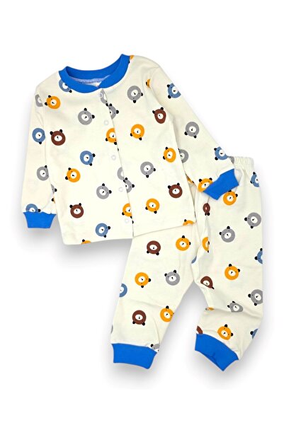 voyyo kids baby طقم بيجامة موسمي للأطفال الأولاد مطبوع عليه دب تيدي، مصنوع من...