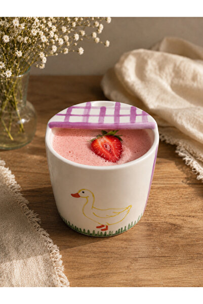 Ceresshop Handmade Ceramic Duck Patterned Coffee Cup Without Handle – 250 ml